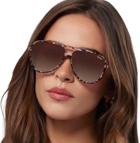 Quay Women's Coffee Run Oversized Round Cat Eye Sunglasses in Saudi Arabia