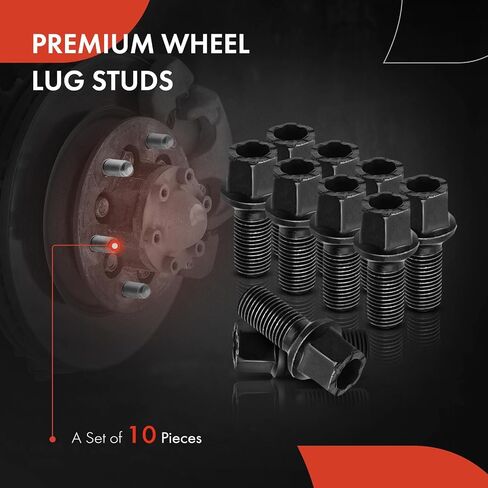 مسامير عجلة A-Premium M14-1.50 متوافقة مع مجموعة Volkswagen Jetta Passat Golf Tiguan Beetle Audi A3 A4 A5 A6 A7 Quattro A8 الأمامية والخلفية المكونة من 20 قطعة in Saudi Arabia