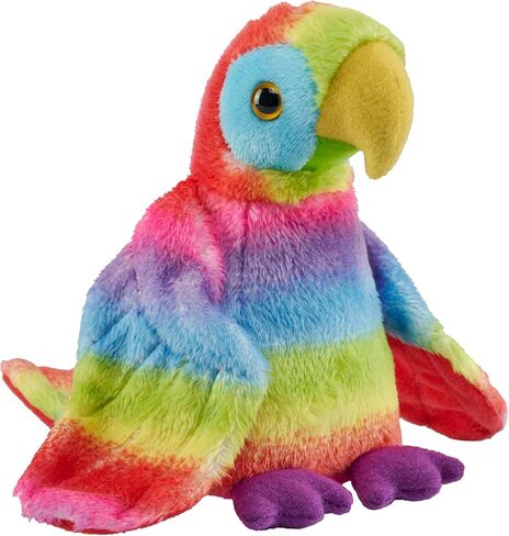 Wild Republic Pocketkins Eco Rainbow Macaw, Stuffed Animal, 5 Inches, Plush Toy, Made from Recycled Materials, Eco Friendly in Saudi Arabia