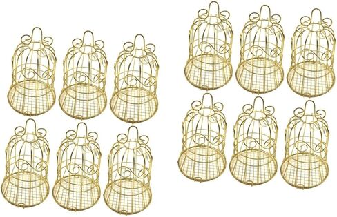 NOLITOY 12 pcs Container Shape Bridal Style Chocolate Supplies Bird Shower Gift Wedding Metal for Bags Cage Birthday Out Bell Hollow Decoration Iron Golden Treat Party Sweets Candy Candys in Saudi Arabia