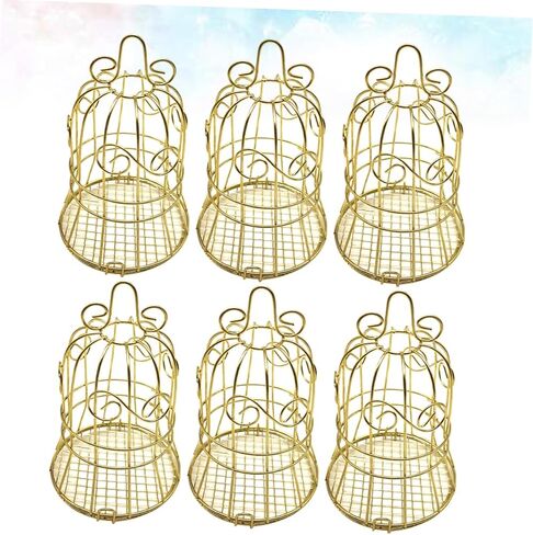 NOLITOY 12 pcs Container Shape Bridal Style Chocolate Supplies Bird Shower Gift Wedding Metal for Bags Cage Birthday Out Bell Hollow Decoration Iron Golden Treat Party Sweets Candy Candys in Saudi Arabia