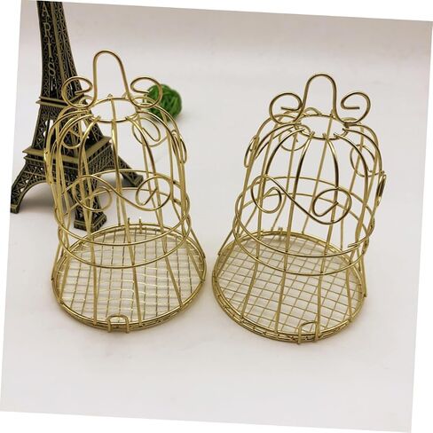 NOLITOY 12 pcs Container Shape Bridal Style Chocolate Supplies Bird Shower Gift Wedding Metal for Bags Cage Birthday Out Bell Hollow Decoration Iron Golden Treat Party Sweets Candy Candys in Saudi Arabia