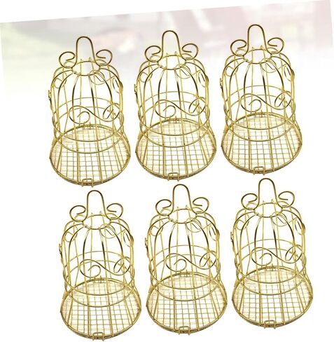 NOLITOY 12 pcs Container Shape Bridal Style Chocolate Supplies Bird Shower Gift Wedding Metal for Bags Cage Birthday Out Bell Hollow Decoration Iron Golden Treat Party Sweets Candy Candys in Saudi Arabia