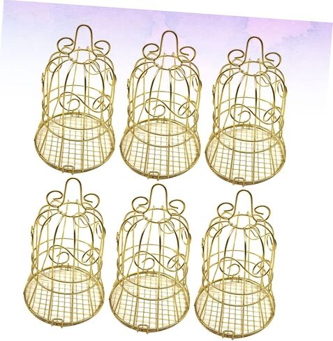 NOLITOY 12 pcs Container Shape Bridal Style Chocolate Supplies Bird Shower Gift Wedding Metal for Bags Cage Birthday Out Bell Hollow Decoration Iron Golden Treat Party Sweets Candy Candys in Saudi Arabia