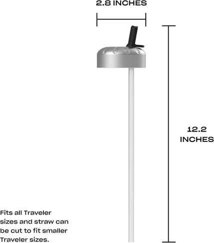 غطاء S'well Traveler Flip Straw، يناسب جميع أحجام المسافرين، غطاء من الفولاذ المقاوم للصدأ 18/8 مع قش، قلاب مفتوح لسهولة الشرب أثناء التنقل، خالي من مادة BPA، in Kuwait