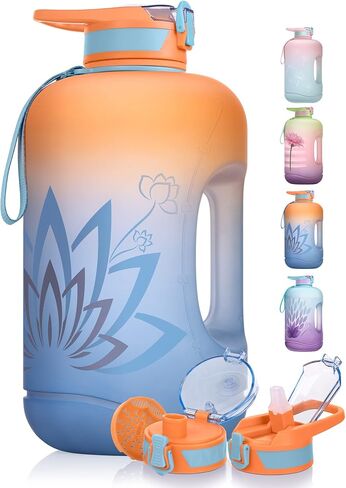 TOBA 1 Gallon Water Bottle -128 oz Motivational, BPA Free Water Jug Large Sports, Leakproof Drinking Bottle Women/Men for Fitness Gym Outdoor Activity in Saudi Arabia