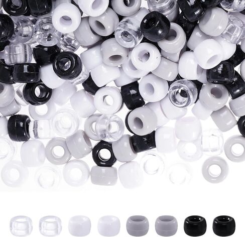 1000 Pcs Black Beads Assorted Opaque Round Plastic Beads for Home Decor Necklaces Bracelets Earrings DIY Crafts (Black) in Saudi Arabia