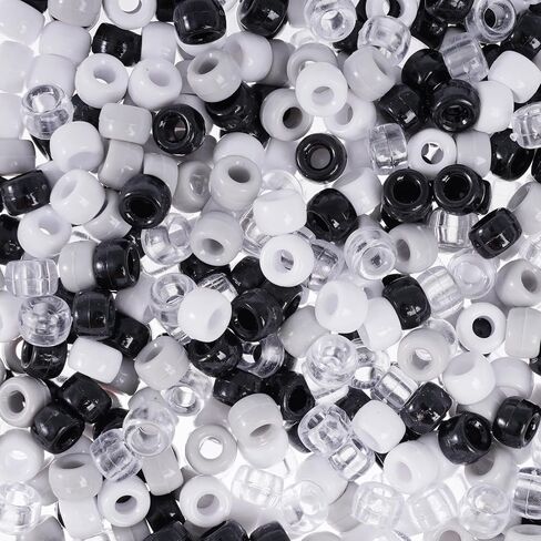 1000 Pcs Black Beads Assorted Opaque Round Plastic Beads for Home Decor Necklaces Bracelets Earrings DIY Crafts (Black) in Saudi Arabia