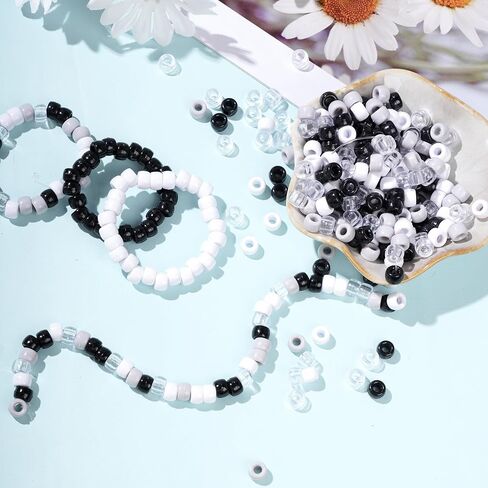 1000 Pcs Black Beads Assorted Opaque Round Plastic Beads for Home Decor Necklaces Bracelets Earrings DIY Crafts (Black) in Saudi Arabia