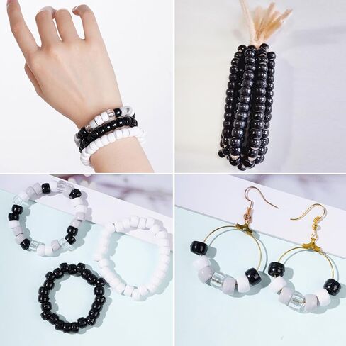 1000 Pcs Black Beads Assorted Opaque Round Plastic Beads for Home Decor Necklaces Bracelets Earrings DIY Crafts (Black) in Saudi Arabia
