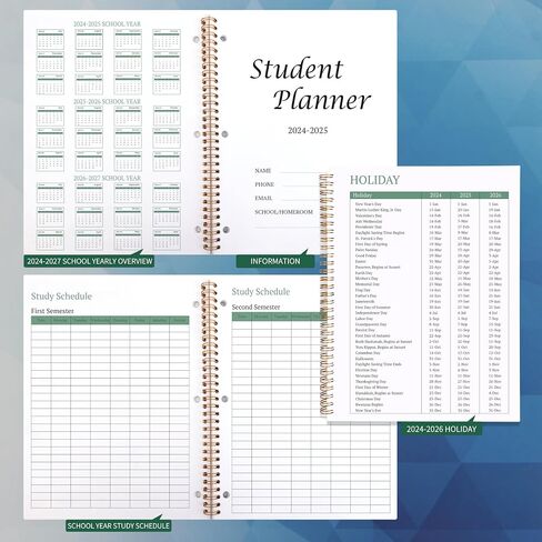 Student Planner 2024-2025 - Monthly and Weekly School Planner 2024-2025 for Middle School or High School, Aug 2024 - Jun 2025, 8.5" x 11", 2024-2025 Student Planner Academic Year with Thick Paper, 3-Hole Punched & Stickers - Blue in Saudi Arabia