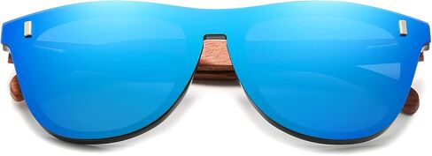 KINGSEVEN Bubinga Polarized Sunglasses Retro Vintage Stylish Design for Men Women, Mirrored Lens B5510 in Saudi Arabia