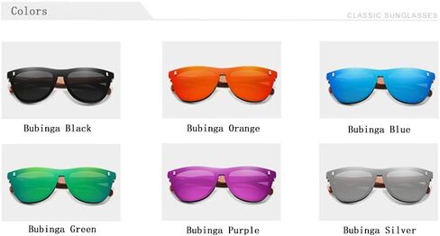 نظارات شمسية مستقطبة من KINGSEVEN Bubinga بتصميم كلاسيكي أنيق للرجال والنساء، عدسة عاكسة B5510 in Kuwait