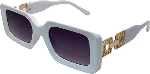 Fashion Rectangular Trendy Sunglasses Women Men Retro 90s in Saudi Arabia