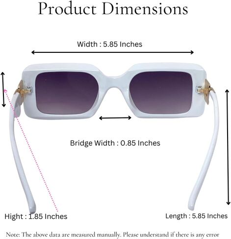 Fashion Rectangular Trendy Sunglasses Women Men Retro 90s in Saudi Arabia