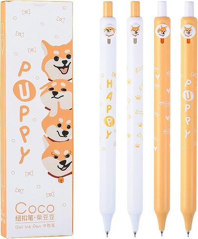 Gel Pens 4 Pcs Cute Cat Pens Black Ink 0.5mm Fine Point Smooth Writing Pen with Comfortable Grip, Kawaii Stationary Quick Dry Retractable Pens for Journaling Note Taking in Saudi Arabia