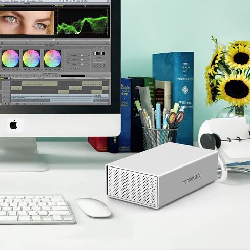 Yottamaster 2 Bay External Hard Drive Enclosure, Aluminum USB3.0 3.5" HDD Enclosure for 3.5 2.5 Inch SATA HDD Support 2x16TB, Non-RAID Direct Attached Storage(DAS) Personal Data Backup [PS200U3] in Saudi Arabia