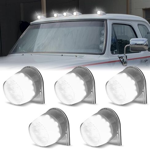 Gempro LED Cab Roof Marker Lights Top Clearance Running Lights for DODGE W100 150 250 350 D100 150 250 350 Cab Marker Lamps, 5PCS (Amber Led) in Saudi Arabia