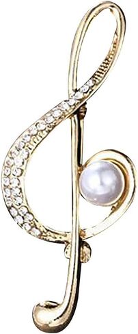 Fashion Music Note Sheet Brooch Colorful Rhinestone Note Treble Clef Brooch Pin Scarf Buckle for Women Wedding Concert Party Jewelry Gift in Kuwait