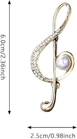 Fashion Music Note Sheet Brooch Colorful Rhinestone Note Treble Clef Brooch Pin Scarf Buckle for Women Wedding Concert Party Jewelry Gift in Kuwait
