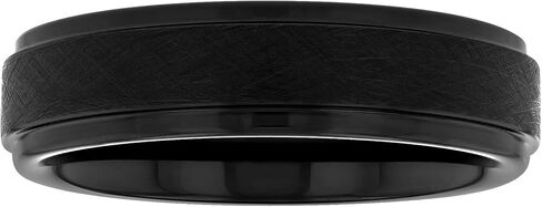 Men's 6mm Tantalum Carbide Contemporary Bands - Choice of Designs with Step Edges in Saudi Arabia