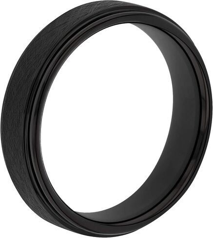 Men's 6mm Tantalum Carbide Contemporary Bands - Choice of Designs with Step Edges in Saudi Arabia