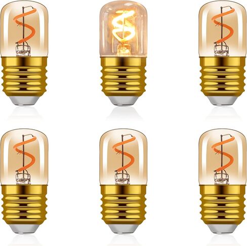 1W Low Wattage LED Edison Night Light Bulbs Warm,T28 Mini Vintage Light Bulb 10W Incandescent Equal,E26 Medium Screw Base Bulb for Oven Bulbs Decoration 6 Pack in Saudi Arabia