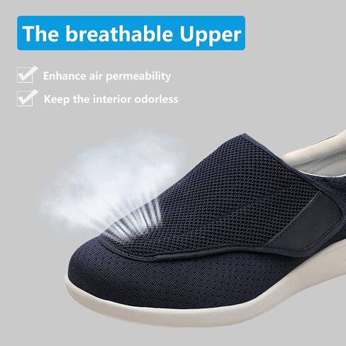Men's Diabetic Shoes, Lightweight Wide Width Walking Sneakers with Adjustable Closures for Diabetic Edema Plantar Fasciitis Bunions Arthritis Swollen Feet in Saudi Arabia