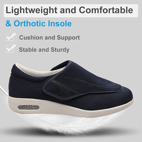Men's Diabetic Shoes, Lightweight Wide Width Walking Sneakers with Adjustable Closures for Diabetic Edema Plantar Fasciitis Bunions Arthritis Swollen Feet in Saudi Arabia