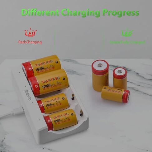 شاحن بطارية قابل لإعادة الشحن C D - شاحن بطارية ذو 4 فتحات فردية مع ضوء LED لبطاريات NiMH NiCD C D in Kuwait