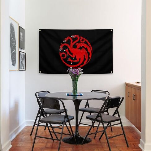Targaryen Flag Funny Flags House Flag with 4 Brass Grommets Vivid Colour Thick Polyester 3×5 Feet Décor in Saudi Arabia