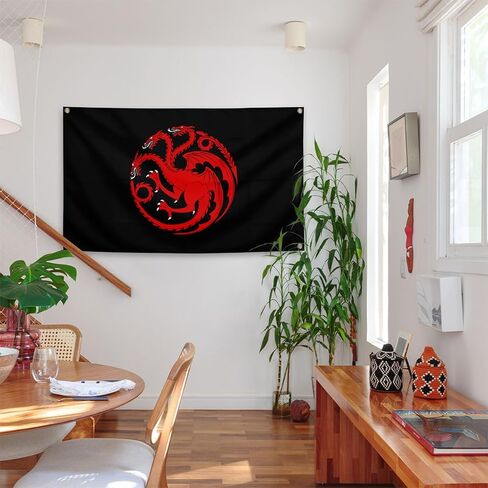 Targaryen Flag Funny Flags House Flag with 4 Brass Grommets Vivid Colour Thick Polyester 3×5 Feet Décor in Saudi Arabia