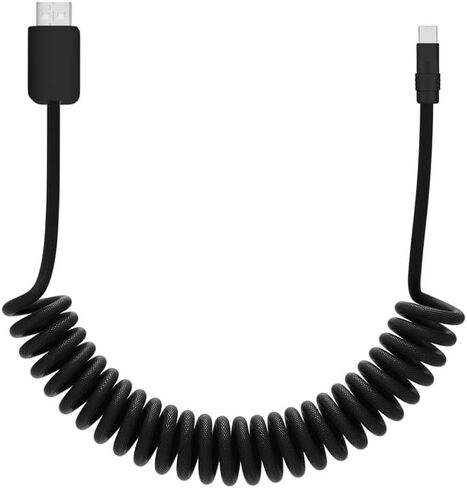 chubbycable Curly Chubby - Retractable Fast Charging Cable 240W Coiled Charger Cord for Car Durable USB-C Cable for Phones, Tablets and More, Orange, USB-A to Type-C, 1.3FT-2.3FT in Kuwait