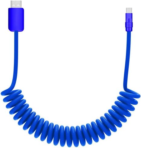 chubbycable Curly Chubby - Retractable Fast Charging Cable 240W Coiled Charger Cord for Car Durable USB-C Cable for Phones, Tablets and More, Orange, USB-A to Type-C, 1.3FT-2.3FT in Kuwait