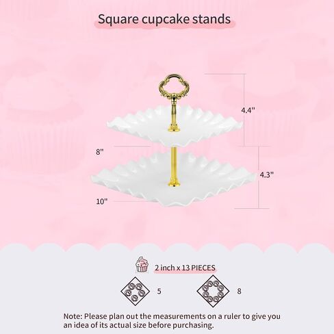 Pack of 10 NWK Cake Stand, Cupcake Stand, with 3X Two-Tier Cupcake Stands + 3X Three-Tier Cupcake Stands + 4 x Appetizer Trays Perfect for Birthday Baby Bridal Shower Party (White) in Saudi Arabia