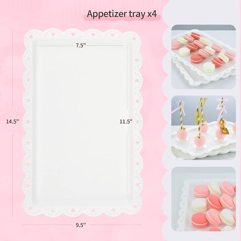 Pack of 10 NWK Cake Stand, Cupcake Stand, with 3X Two-Tier Cupcake Stands + 3X Three-Tier Cupcake Stands + 4 x Appetizer Trays Perfect for Birthday Baby Bridal Shower Party (White) in Saudi Arabia