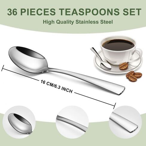24-Piece Dinner Spoons Set (6.7 inch), Unokit Stainless Steel Spoons silverware, Dessert Spoon, Tablespoon, Silverware Spoons Only for Home, Kitchen or Restaurant - Mirror Polished, Dishwasher Safe in Saudi Arabia