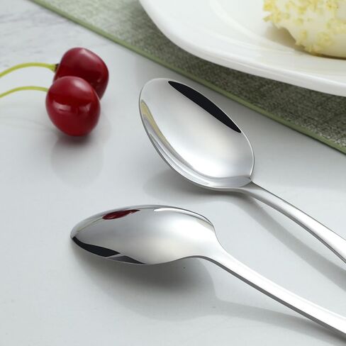 24-Piece Dinner Spoons Set (6.7 inch), Unokit Stainless Steel Spoons silverware, Dessert Spoon, Tablespoon, Silverware Spoons Only for Home, Kitchen or Restaurant - Mirror Polished, Dishwasher Safe in Saudi Arabia