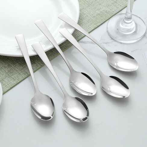 24-Piece Dinner Spoons Set (6.7 inch), Unokit Stainless Steel Spoons silverware, Dessert Spoon, Tablespoon, Silverware Spoons Only for Home, Kitchen or Restaurant - Mirror Polished, Dishwasher Safe in Saudi Arabia