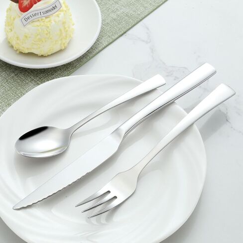 24-Piece Dinner Spoons Set (6.7 inch), Unokit Stainless Steel Spoons silverware, Dessert Spoon, Tablespoon, Silverware Spoons Only for Home, Kitchen or Restaurant - Mirror Polished, Dishwasher Safe in Saudi Arabia