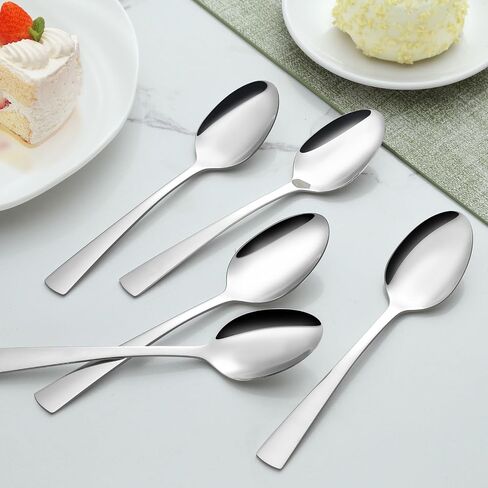 24-Piece Dinner Spoons Set (6.7 inch), Unokit Stainless Steel Spoons silverware, Dessert Spoon, Tablespoon, Silverware Spoons Only for Home, Kitchen or Restaurant - Mirror Polished, Dishwasher Safe in Saudi Arabia