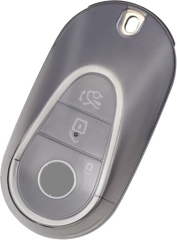 جراب TANGSEN Key Fob غطاء TPU متوافق مع Mercedes Benz 2020 2021 2022 S-Class G-Class E-Class 3 أزرار رفيعة للغاية وشفافة غطاء مفتاح حماية كاملة (أبيض) in Kuwait