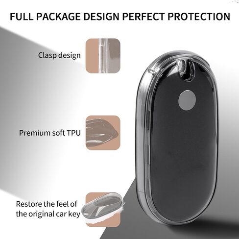 جراب TANGSEN Key Fob غطاء TPU متوافق مع Mercedes Benz 2020 2021 2022 S-Class G-Class E-Class 3 أزرار رفيعة للغاية وشفافة غطاء مفتاح حماية كاملة (أبيض) in Kuwait