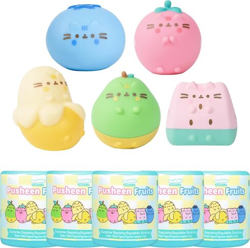 Hamee Pusheen The Cat [Surprise Blind Capsule] [Fruits Series] Cute Water Filled Squishy Toy [Birthday Gift Bags, Party Favors, Gift Basket Filler, Stress Relief Toys] (Assorted - 1 Pc.) in Saudi Arabia