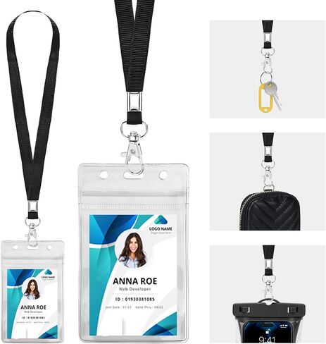 حبل كروز لبطاقات الشحن، 16 حزمة، حبال مع حامل لبطاقة الهوية، ملون in Kuwait