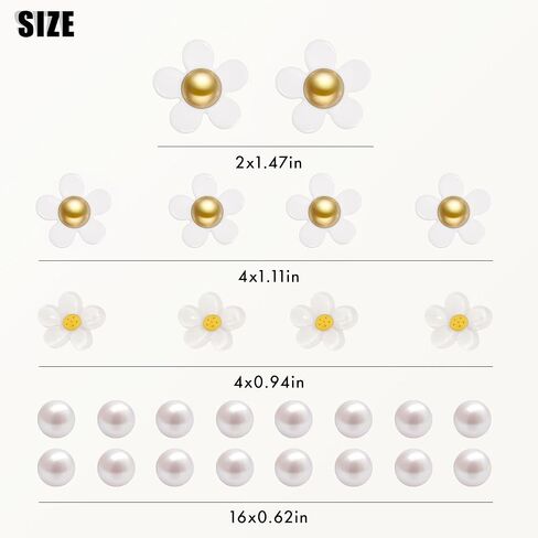 NateBur Flower Shoe Charms Cute Daisy Shoe Charms for Girls Women Adults & Kids Shoe Decoration for Sandals Clog Birthday Party Gift in Kuwait