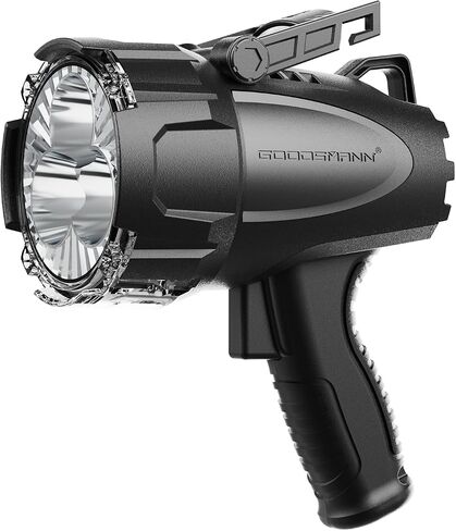 GOODSMANN Rechargeable Spotlight LED Portable Handheld Searchlight 6000 Lumen IP67 Waterproof Marine Spot Light for Hiking Boating Hunting Camping Hiking with EVA Carrying Case and Red Filter Lens in Saudi Arabia