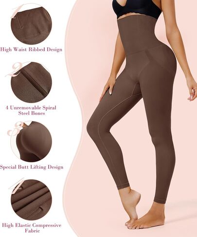 Nebility Compression Leggings for Women Tummy Control Butt Lifting Shapewear High Waist Thigh Slimmer Pants Body Shaper in Saudi Arabia