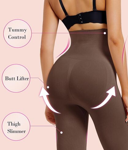 Nebility Compression Leggings for Women Tummy Control Butt Lifting Shapewear High Waist Thigh Slimmer Pants Body Shaper in Saudi Arabia