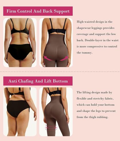 Nebility Compression Leggings for Women Tummy Control Butt Lifting Shapewear High Waist Thigh Slimmer Pants Body Shaper in Saudi Arabia